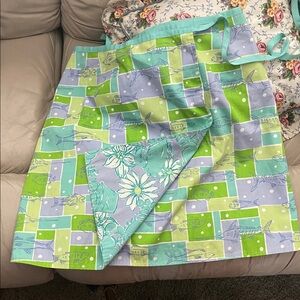 Lilly Pulitzer Reversible Wrap Skirt Fish Lobster Crab Size 2